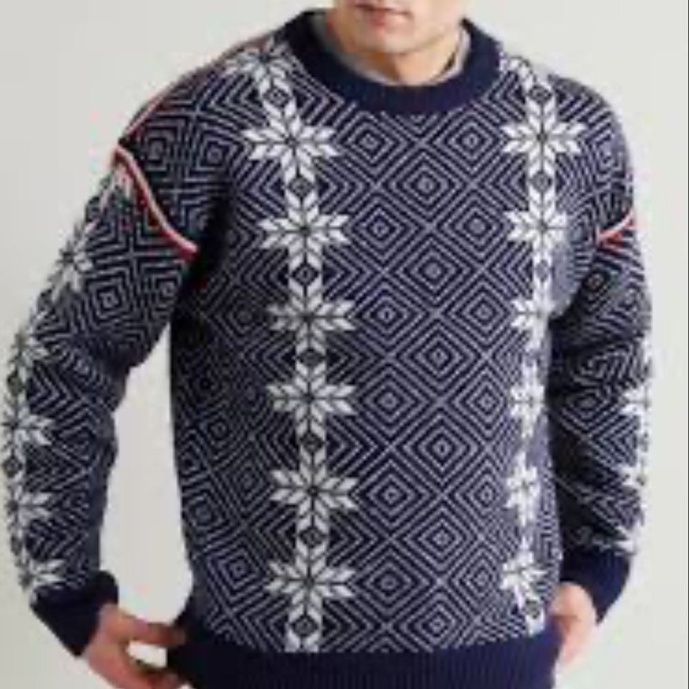 Lambswool jacquard ski sweater